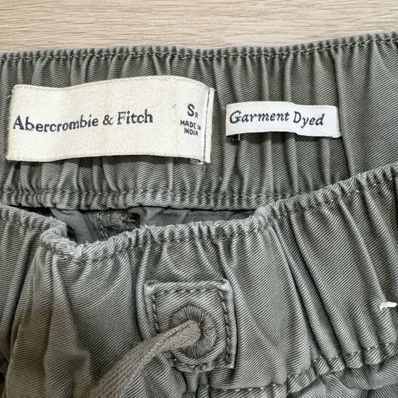 Abercrombie Fitch Baggy Cargo Pants Women S Army Green Pull-on Drawstring Zipper - Picture 5 of 9